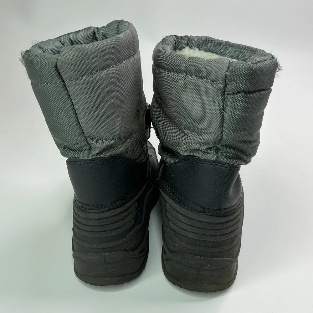 Black Gray Purple Snow Boots Kids Size 10 Waterproof Winter B84143I